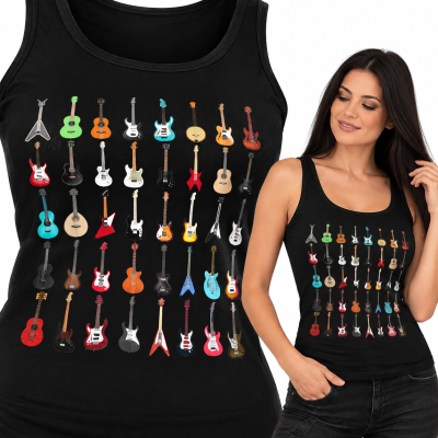 TANK TOP DAMSKI  HORROR GUITAR MUSICAL INSTRUMENT